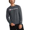 Champion Men’s Long Sleeve T-shirt, Classic T-shirt for Men (Reg. Or Big & Tall)(Granite Heather – Classic Script Logo)