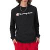 Champion Men’s Long Sleeve T-shirt Hoodie (Retired Colors)(Black – Classic Script Logo)