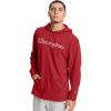 Champion Men’s Long Sleeve T-shirt Hoodie (Retired Colors)(Courageous Red Script Outline)
