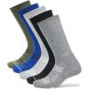 Champion Men’s Moisture-wicking Athletic Crew Socks with Cushioning & Arch Support(Green/Grey/Blue Assorted)