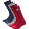 Champion Men’s Moisture-wicking Athletic Crew Socks with Cushioning & Arch Support(Red Assorted)