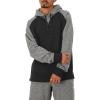 Champion Men’s Pullover Fleece Hoodie, Midweight, C Logo (Reg. Or Big & Tall)(Black/Manhattan Mist/Black)