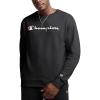 Champion Men’s Sweatshirt, Fleece Midweight Crewneck Sweatshirt (Reg. Or Big & Tall)(Black Script)