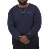 Champion Men’s Sweatshirt, Fleece Midweight Crewneck Sweatshirt (Reg. Or Big & Tall)(Navy Small Script)