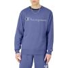 Champion Men’s Sweatshirt, Fleece Midweight Crewneck Sweatshirt (Reg. Or Big & Tall)(Stone Crush Blue – Classic Script Logo)