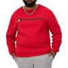 Champion Men’s Sweatshirt, Fleece Midweight Crewneck Sweatshirt (Reg. Or Big & Tall)(Team Red Scarlet – Classic Script Logo)