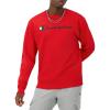 Champion Men’s Sweatshirt, Fleece Midweight Crewneck Sweatshirt (Reg. Or Big & Tall)(Team Red Scarlet Script)