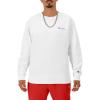 Champion Men’s Sweatshirt, Fleece Midweight Crewneck Sweatshirt (Reg. Or Big & Tall)(White Small Script)