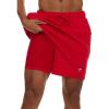Champion Mens Swim Trunks with Compression Liner, 2 in 1 Mens Bathing Suit Shorts, 7 Inch Inseam Board Shorts for Swimming(Red)