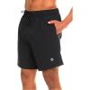Champion Mens Swim Trunks with Mesh Liner, 7″ Inseam Quick Drying Mens Bathing Suit, Board Shorts for Swimming and Beach(Black)