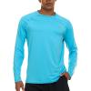 Champion Rash Guard for Men, Long Sleeve Mens Swim Shirt for Fishing Hiking UPF+ 50 SPF Sun UV Protection, Quick Dry(Light Blue)