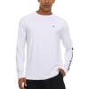 Champion Rash Guard for Men, Long Sleeve Mens Swim Shirt for Fishing Hiking UPF+ 50 SPF Sun UV Protection, Quick Dry(White)
