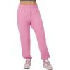 Champion Womens Cinched-Bottom Fleece Sweatpants, Oversized Fit, Midweight(Spirited Pink)