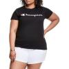 Champion Women’s Classic Short Sleeve Graphic T-Shirt, Standard Fit, Script Logo(Black – Classic Script Logo)