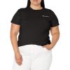 Champion Women’s Classic Short Sleeve Graphic T-Shirt, Standard Fit, Script Logo(Black Small Script)
