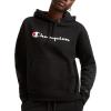 Champion Women’s Pullover Fleece Hoodie, Loose Fit, Midweight, Script Logo(Black – Classic Script Logo)