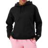 Champion Women’s Pullover Fleece Hoodie, Loose Fit, Midweight, Script Logo(Black)