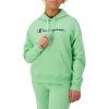 Champion Women’s Pullover Fleece Hoodie, Loose Fit, Midweight, Script Logo(Happy Spring Green – Classic Script Logo)
