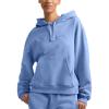 Champion Women’s Pullover Fleece Hoodie, Loose Fit, Midweight, Script Logo(Pewter Blue – Embroidered Script Logo)