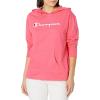 Champion Women’s Pullover Fleece Hoodie, Loose Fit, Midweight, Script Logo(Pinky Peach-champion Script)
