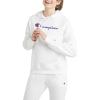 Champion Women’s Pullover Fleece Hoodie, Loose Fit, Midweight, Script Logo(White – Classic Script Logo)
