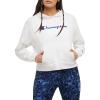 Champion Women’s Pullover Fleece Hoodie, Loose Fit, Midweight, Script Logo(White Champion Script)