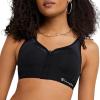 Champion Women’s Sports Bra, Motion Control Zip High-impact Sports Bra, Wirefree Bra for Women(Black)