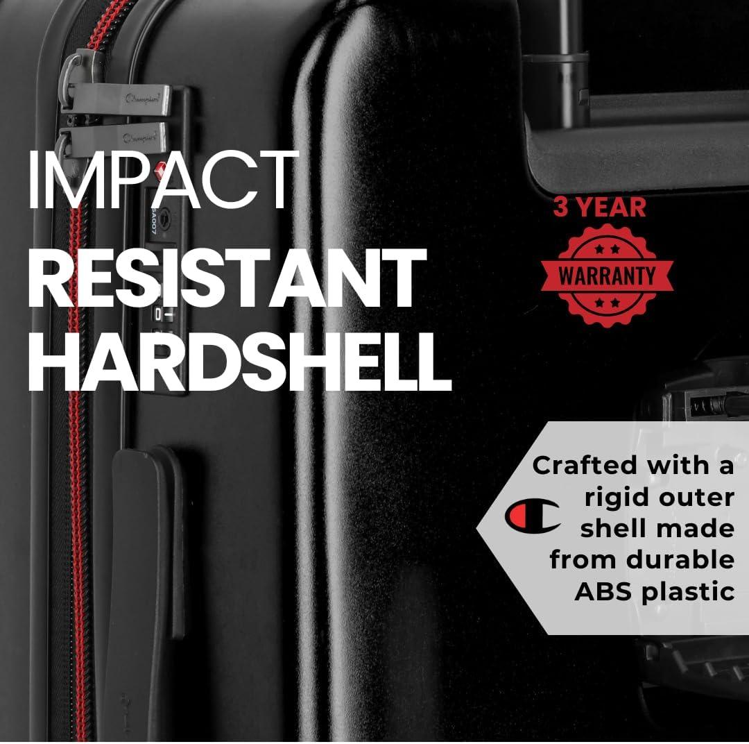 imageChampion 3Piece Luggage Set 21 25 29 Hardshell Suitcases with 8 Spinner Wheels Expandable CarryOn ampamp Checked Luggage Durable ABS Material Travel Bags With TSA Lock AstralBlack