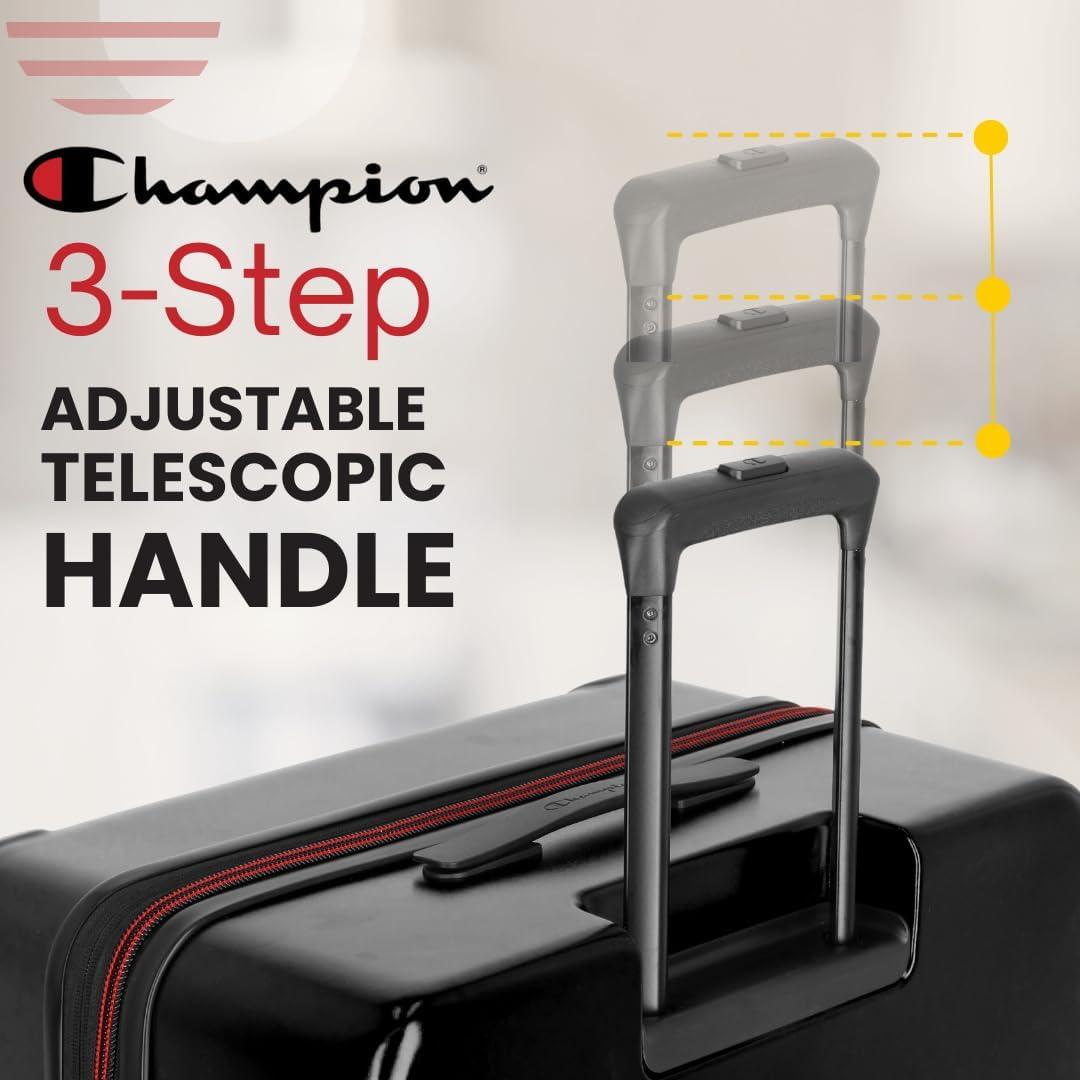 imageChampion 3Piece Luggage Set 21 25 29 Hardshell Suitcases with 8 Spinner Wheels Expandable CarryOn ampamp Checked Luggage Durable ABS Material Travel Bags With TSA Lock AstralBlack