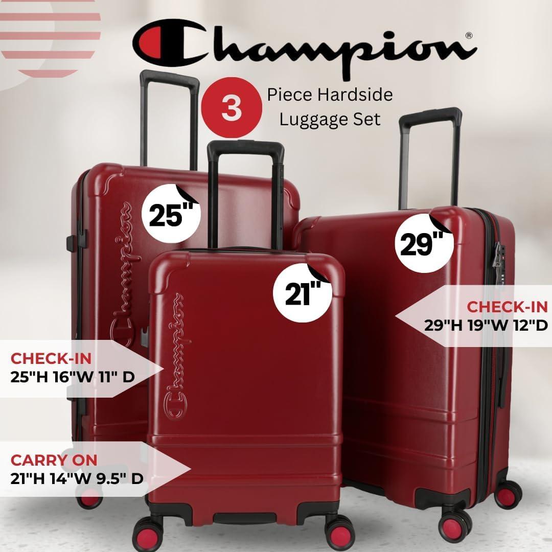 imageChampion 3Piece Luggage Set 21 25 29 Hardshell Suitcases with 8 Spinner Wheels Expandable CarryOn ampamp Checked Luggage Durable ABS Material Travel Bags With TSA Lock AstralTawny