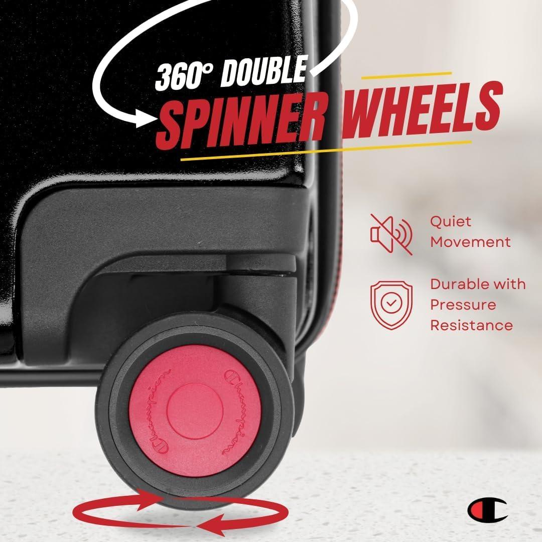 imageChampion 3Piece Luggage Set 21 25 29 Hardshell Suitcases with 8 Spinner Wheels Expandable CarryOn ampamp Checked Luggage Durable ABS Material Travel Bags With TSA Lock AstralBlack