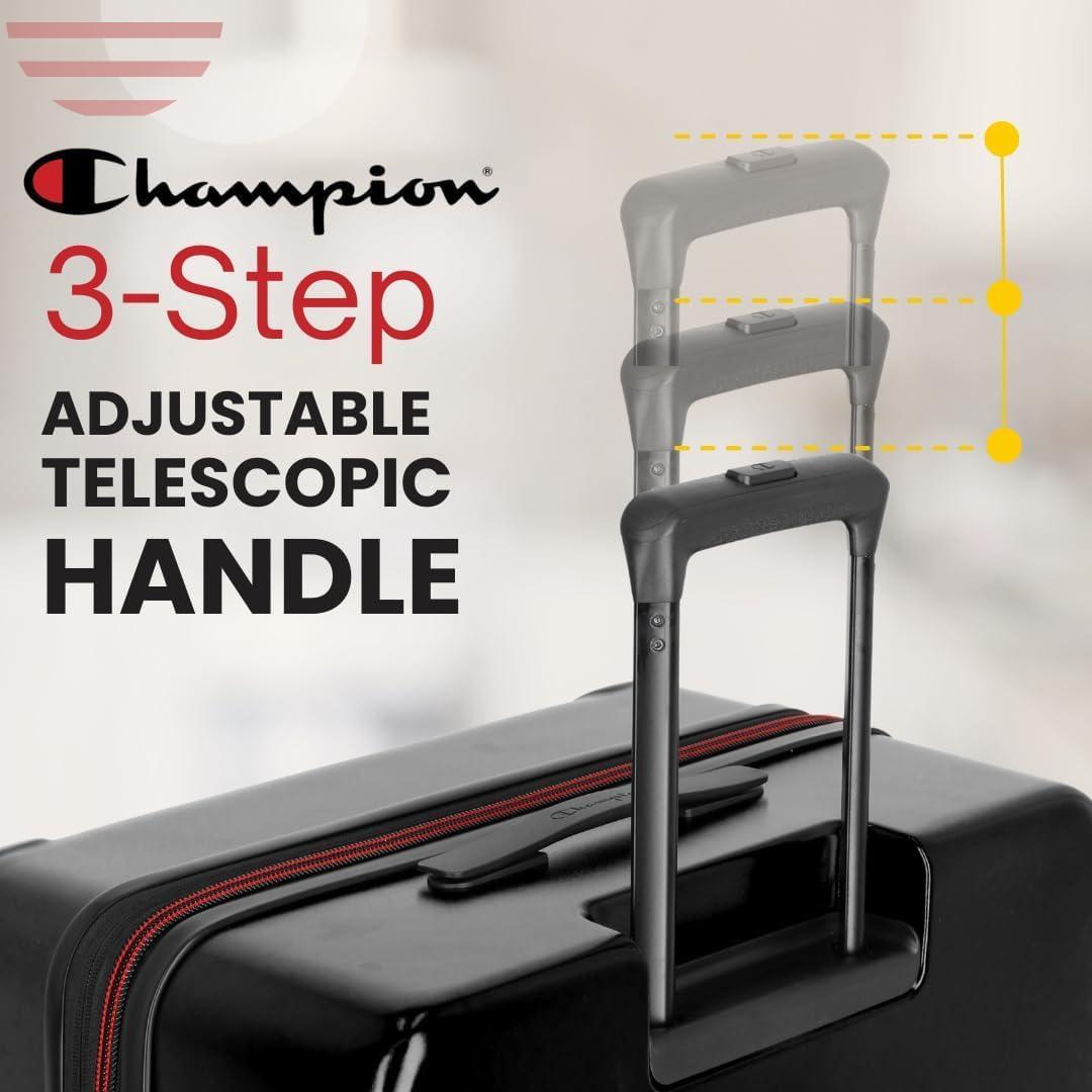 imageChampion 3Piece Luggage Set 21 25 29 Hardshell Suitcases with 8 Spinner Wheels Expandable CarryOn ampamp Checked Luggage Durable ABS Material Travel Bags With TSA Lock AstralBlack