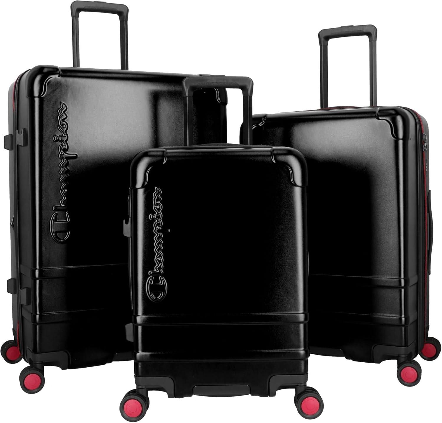 imageChampion 3Piece Luggage Set 21 25 29 Hardshell Suitcases with 8 Spinner Wheels Expandable CarryOn ampamp Checked Luggage Durable ABS Material Travel Bags With TSA Lock AstralBlack