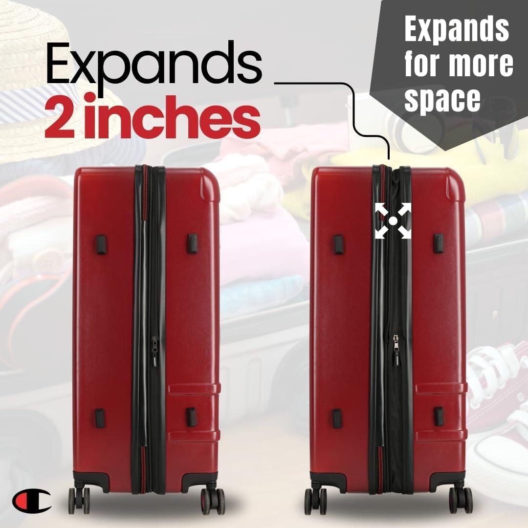 imageChampion 3Piece Luggage Set 21 25 29 Hardshell Suitcases with 8 Spinner Wheels Expandable CarryOn ampamp Checked Luggage Durable ABS Material Travel Bags With TSA Lock AstralTawny