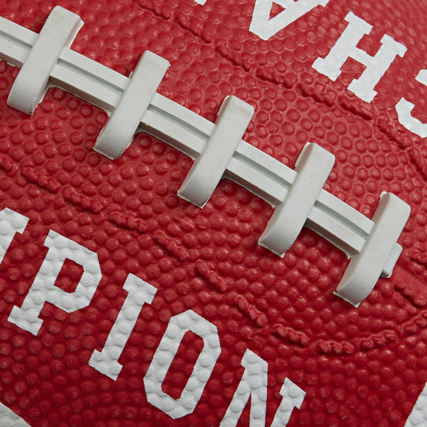 imageChampion Blitz Football AllWeather Football Enhanced Grip Durable Rubber Cover and Molded Laces for Outdoor Sports ampamp Training Includes 6 Ball PumpTango RedWhite