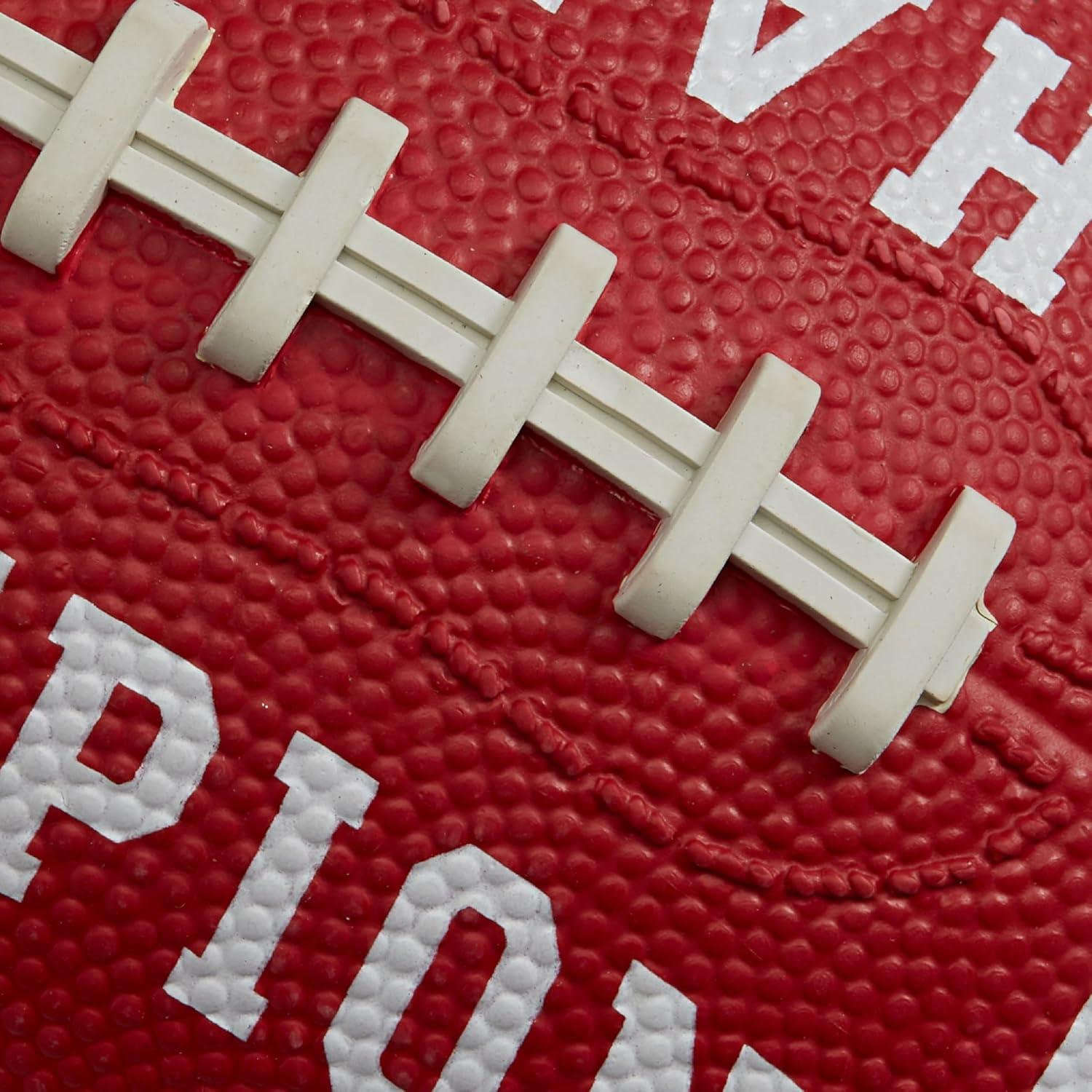 imageChampion Blitz Football AllWeather Football Enhanced Grip Durable Rubber Cover and Molded Laces for Outdoor Sports ampamp Training Includes 6 Ball PumpTango RedWhite