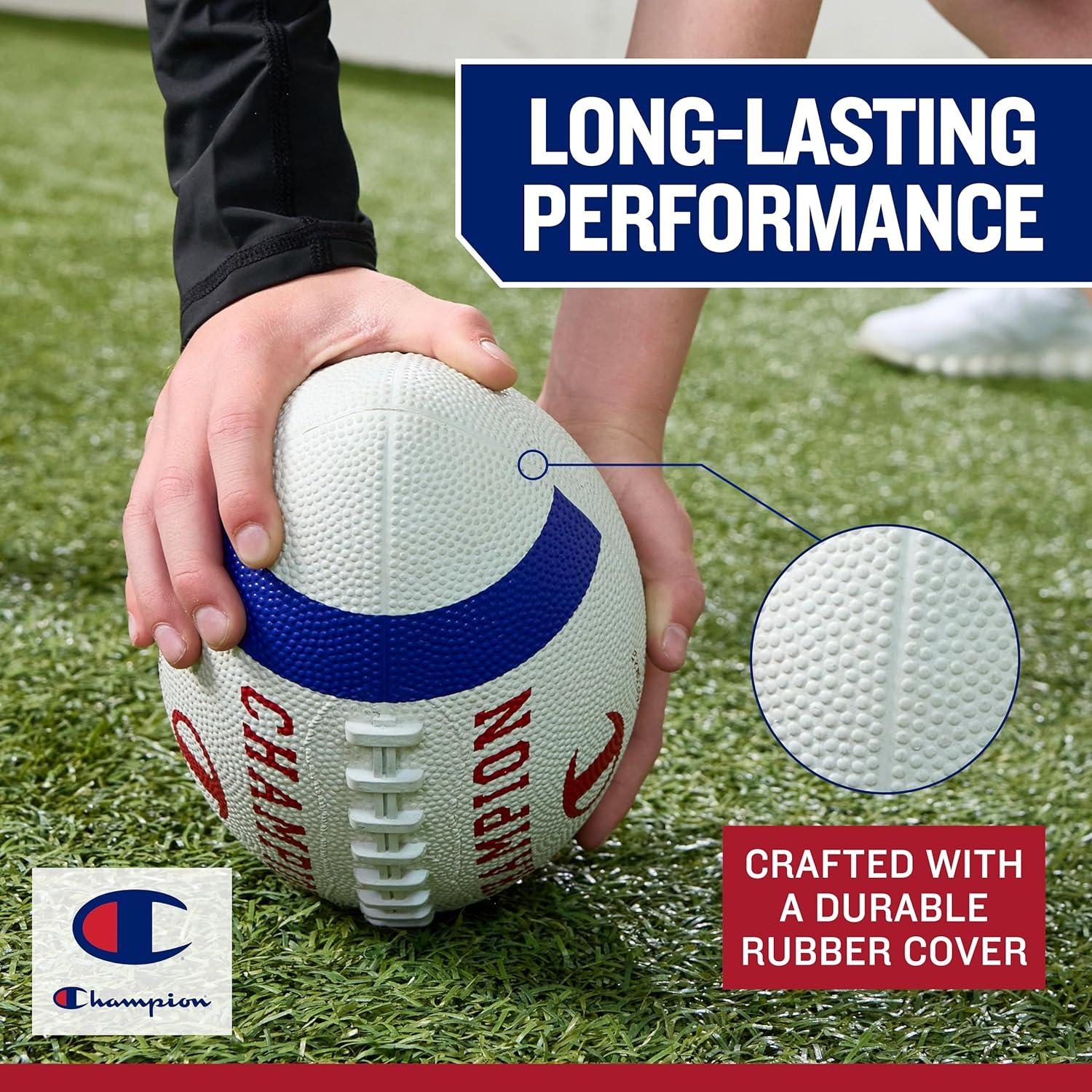 imageChampion Blitz Football AllWeather Football Enhanced Grip Durable Rubber Cover and Molded Laces for Outdoor Sports ampamp Training Includes 6 Ball PumpTango RedWhite