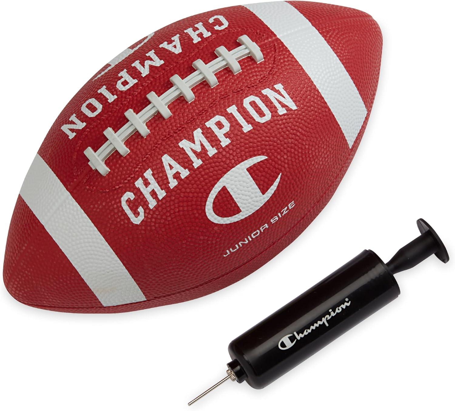 imageChampion Blitz Football AllWeather Football Enhanced Grip Durable Rubber Cover and Molded Laces for Outdoor Sports ampamp Training Includes 6 Ball PumpTango RedWhite