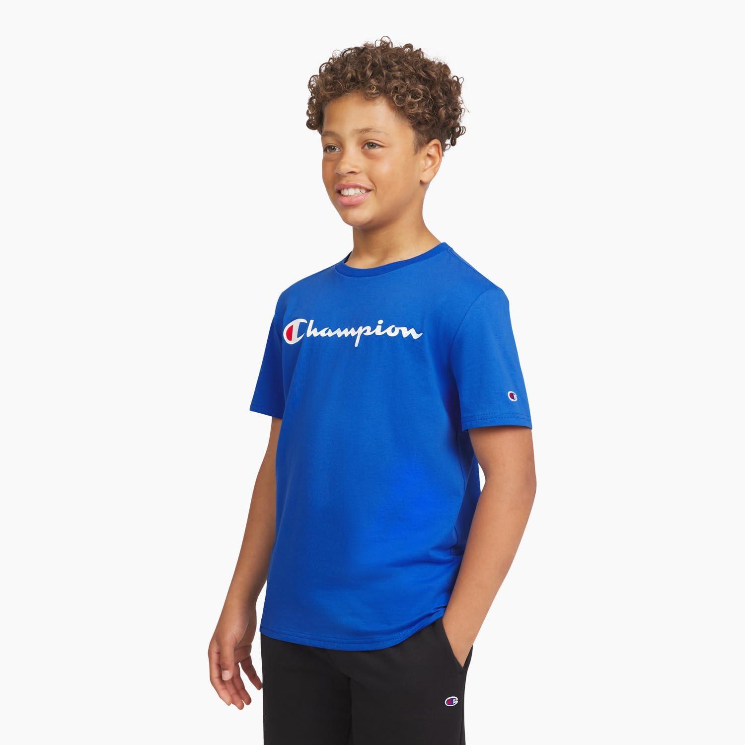 imageChampion Boys Champion Boys Tee Shirt Short Sleeve Logo TShirt for KidsCrash Blue