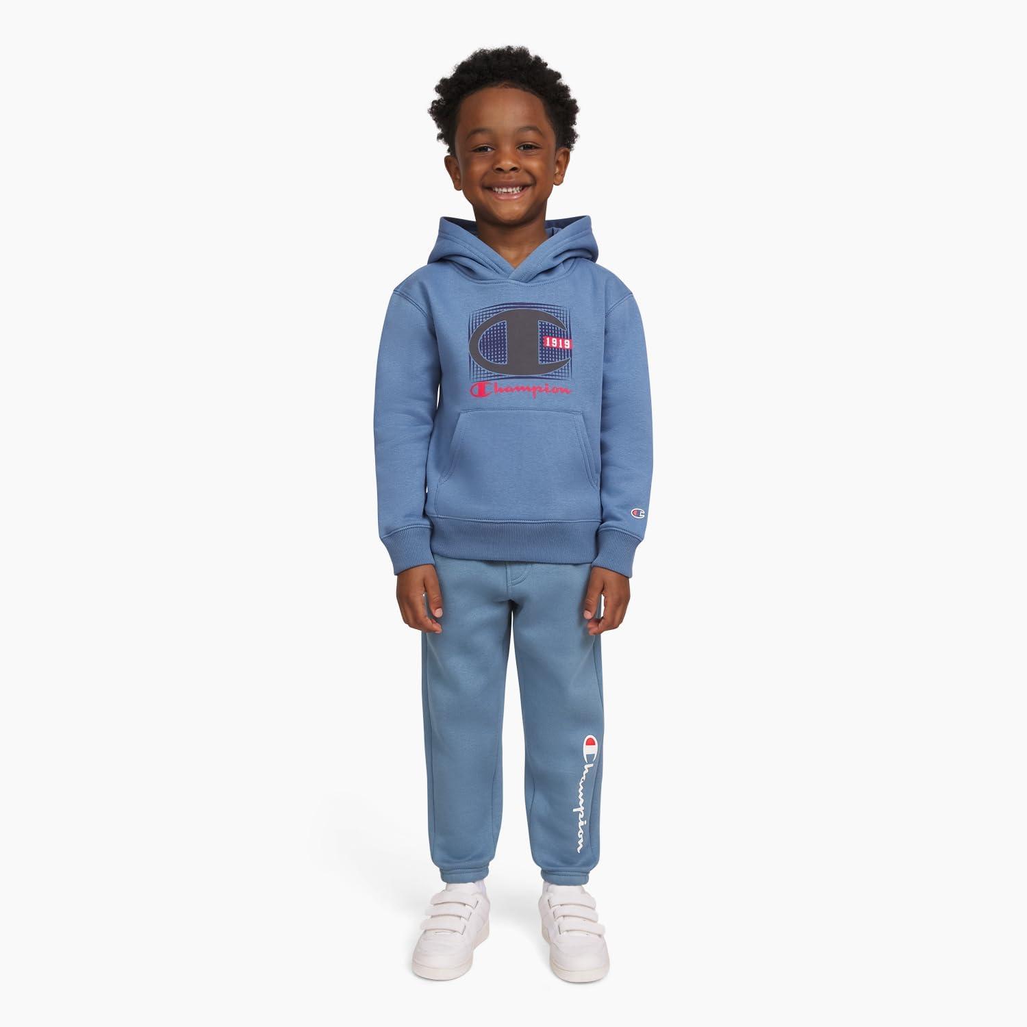 imageChampion Boys Hoodie and Jogger Set for Kids 2 Piece Athletic Sweatsuit SetsDusty Blue