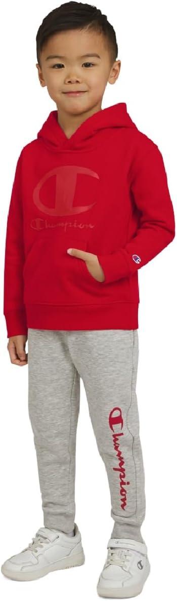 imageChampion Boys Jogger Set Fleece Hoodie and Sweatpants TracksuitGrey Heather
