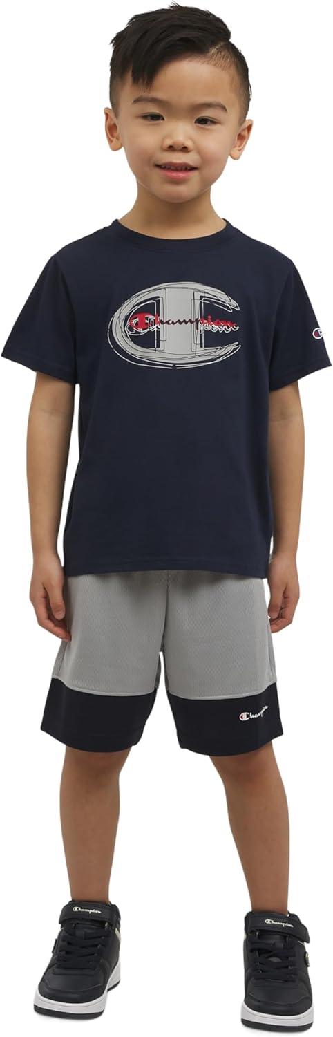 imageChampion Boys Shorts Sets 2 Piece Tee Shirt and Athletic Shorts for KidsDark Navygrey