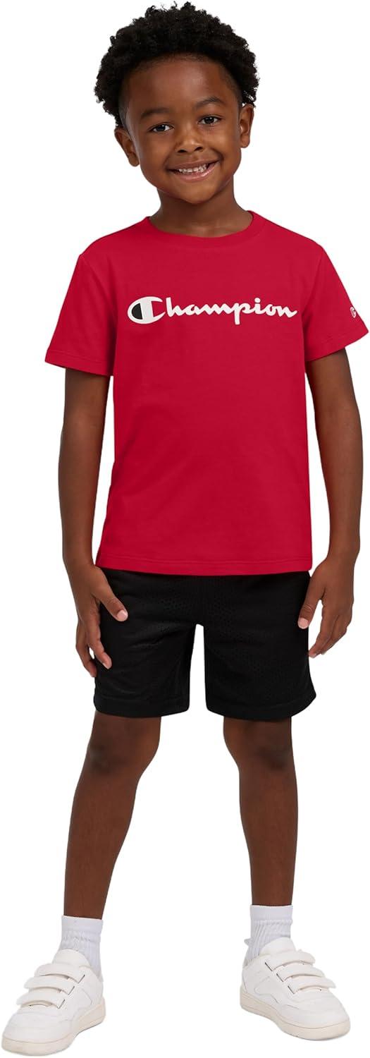 imageChampion Boys Shorts Sets 2 Piece Tee Shirt and Athletic Shorts for KidsSignature Lychee Red
