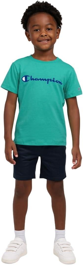 imageChampion Boys Shorts Sets 2 Piece Tee Shirt and Athletic Shorts for KidsSignature Oasis Green