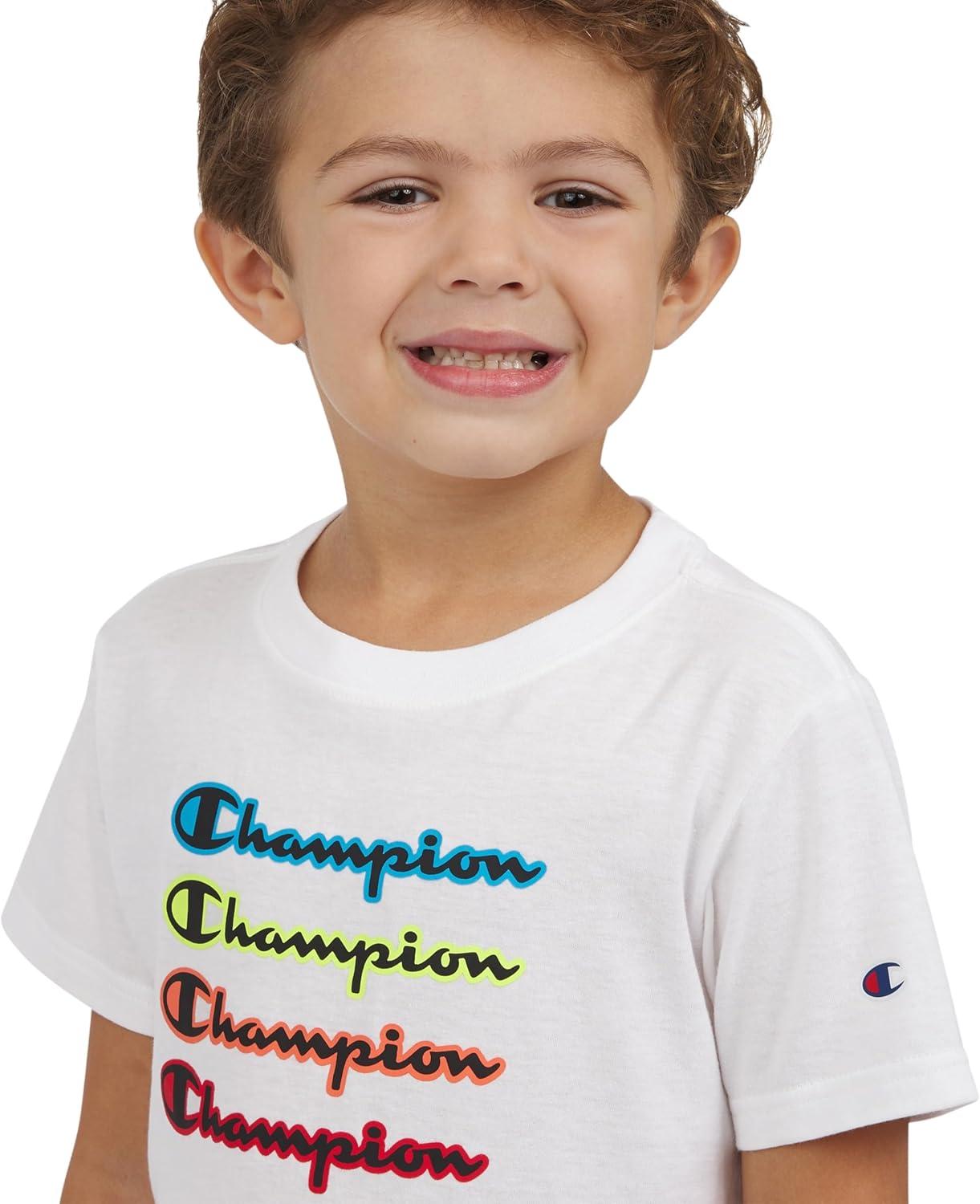 imageChampion Boys Shorts Sets 2 Piece Tee Shirt and Athletic Shorts for KidsSignature White