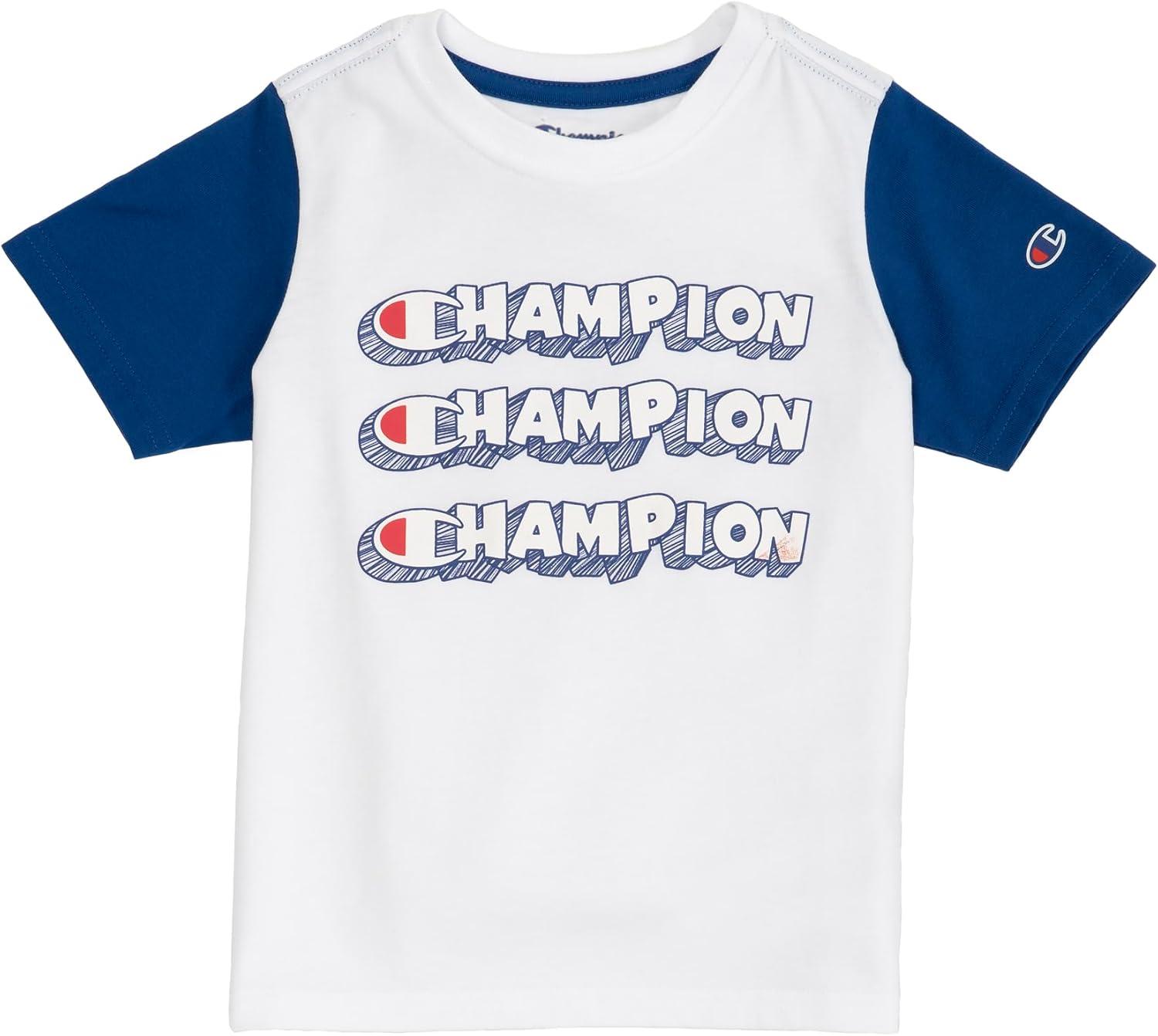 imageChampion Boys Shorts Sets 2 Piece Tee Shirt and Athletic Shorts for KidsSurf Blue