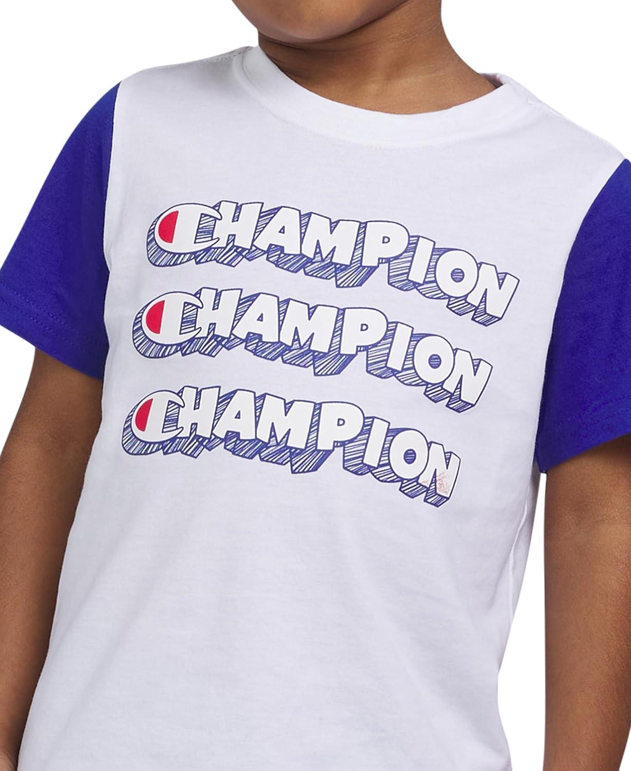 imageChampion Boys Shorts Sets 2 Piece Tee Shirt and Athletic Shorts for KidsSurf Blue