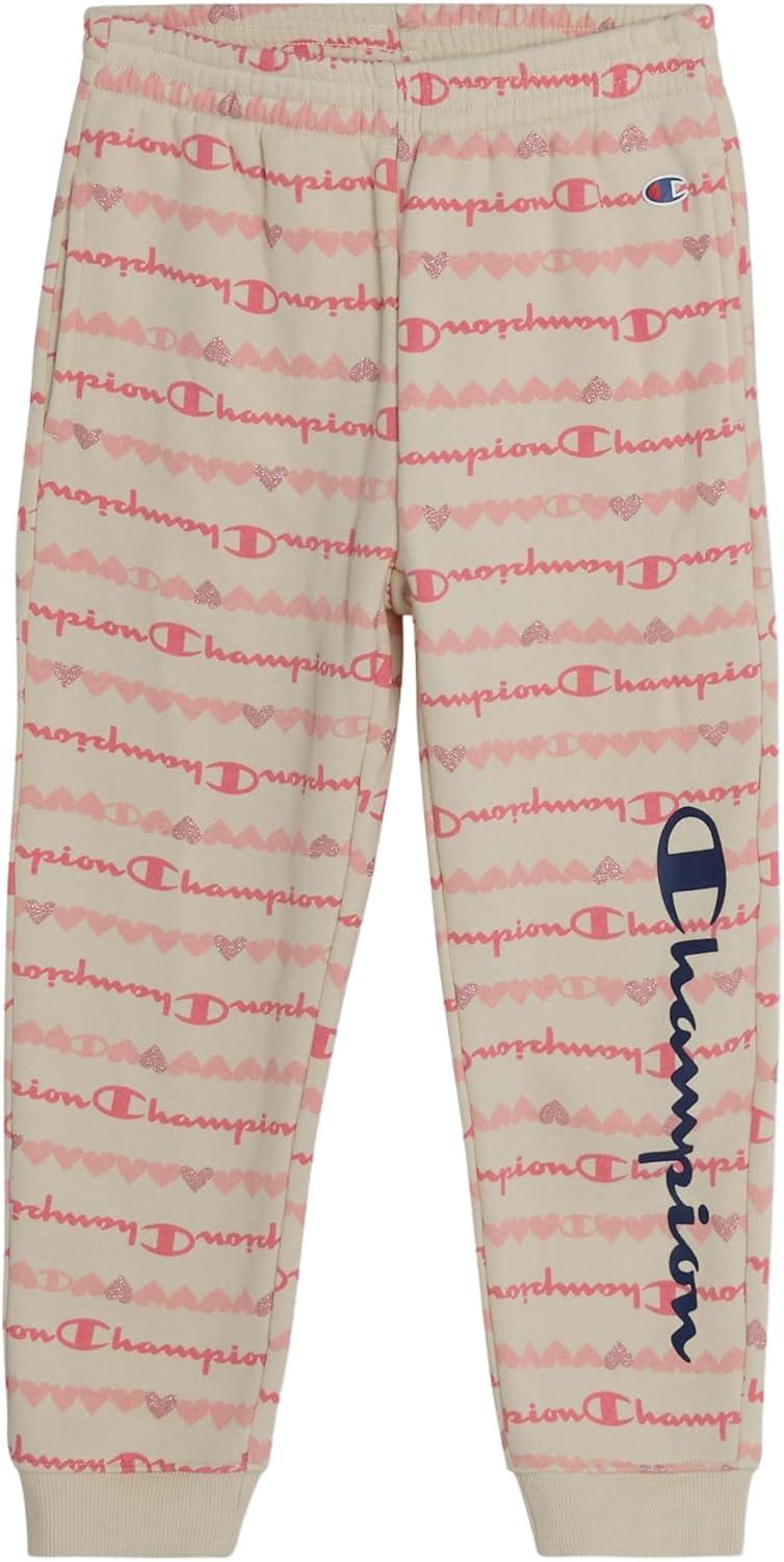 imageChampion Girls Hoodie and Sweatpant Set for Kids Athletic Fleece SweatsuitBeige