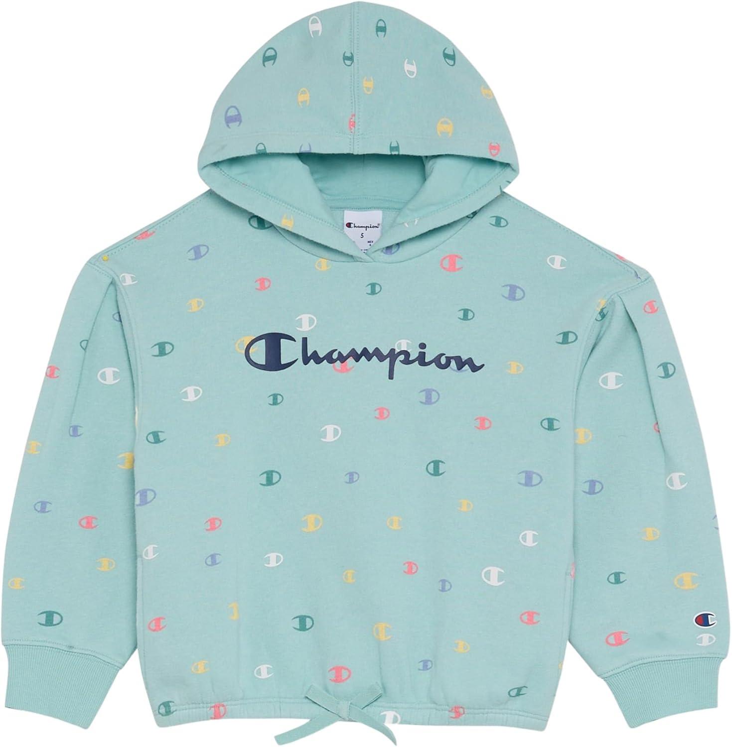 imageChampion Girls Hoodie and Sweatpant Set for Kids Athletic Fleece SweatsuitCanal Blue