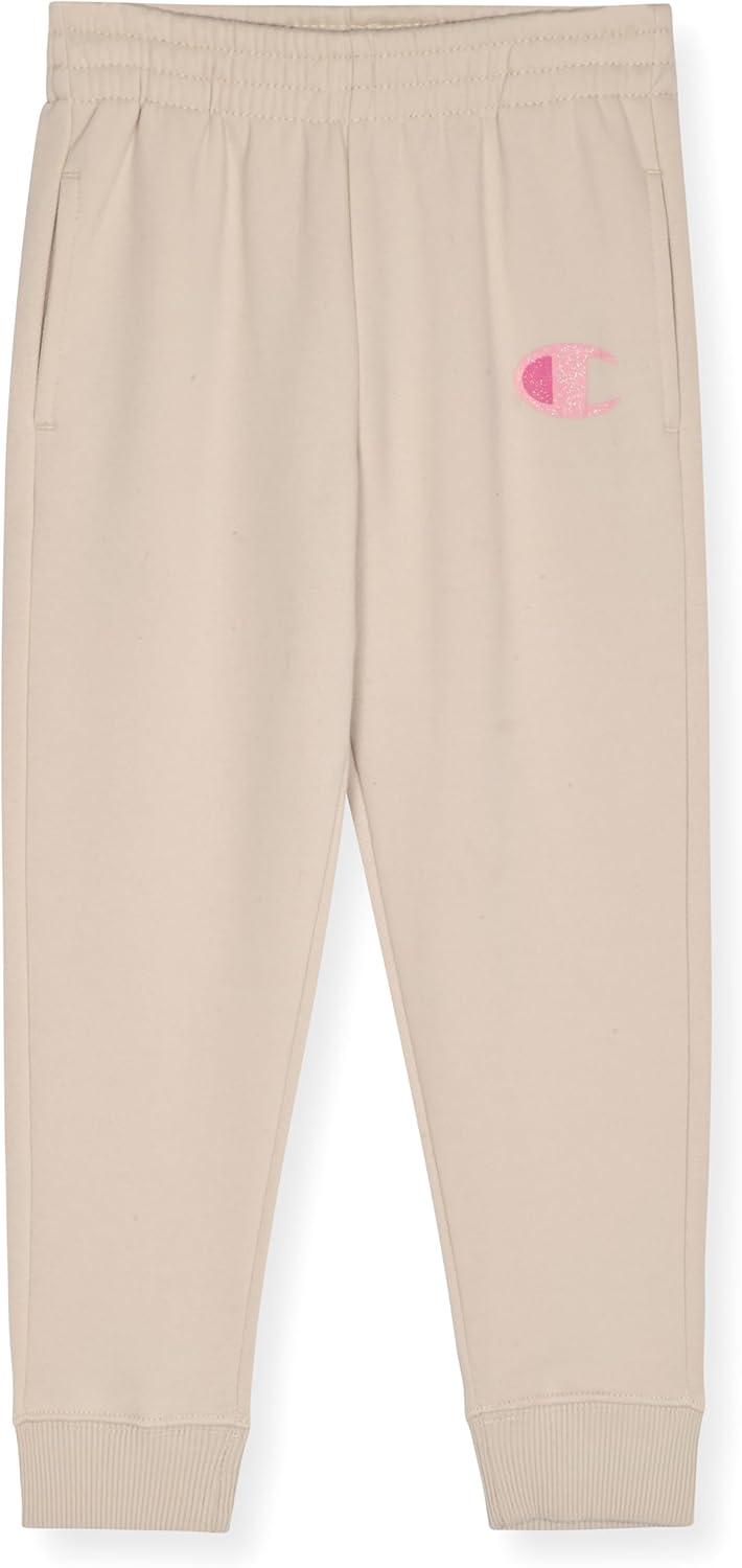 imageChampion Girls Hoodie and Sweatpant Set for Kids Athletic Fleece SweatsuitCream